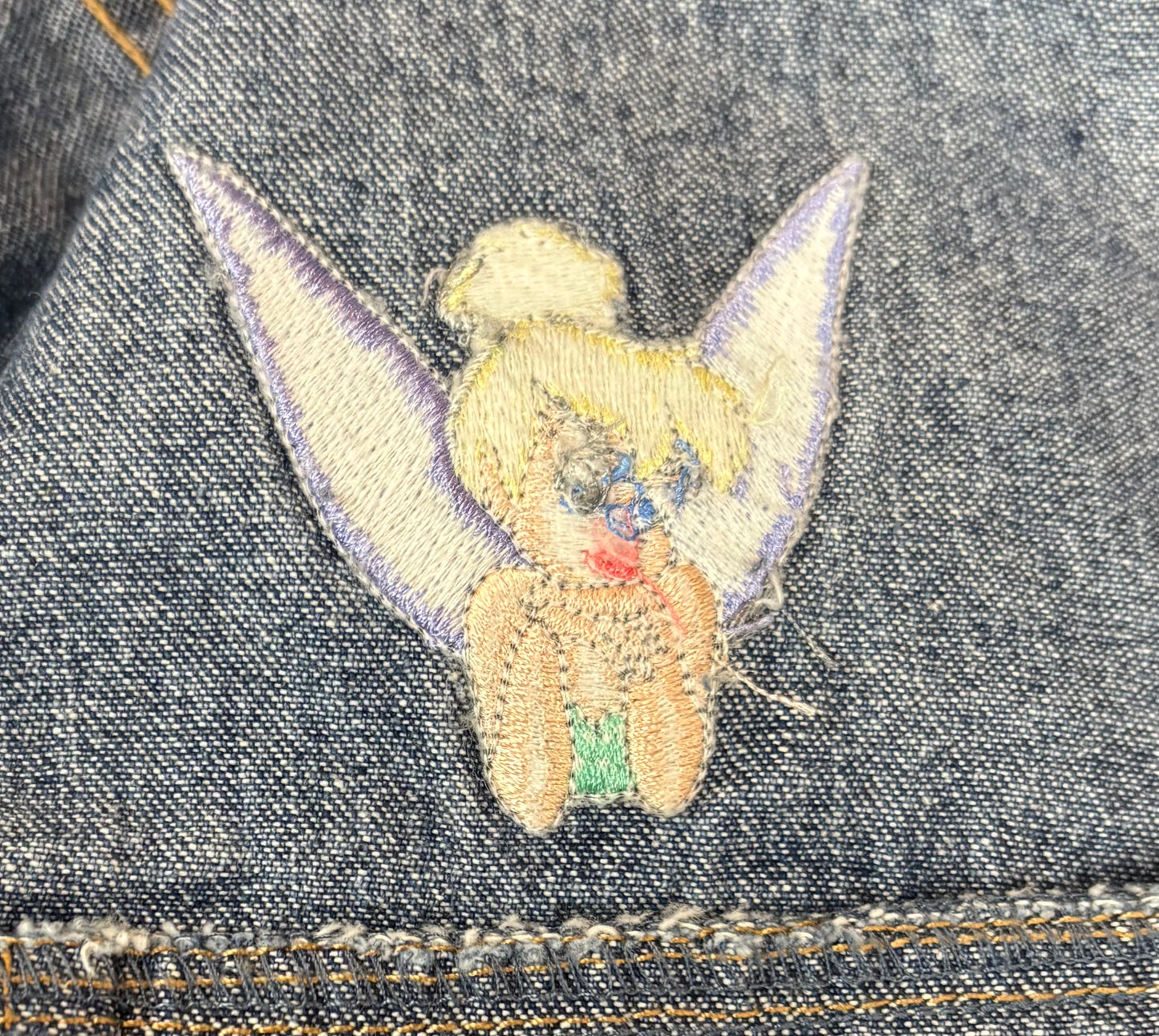 WMNS: Vintage Standing Tinkerbell Denim Jacket