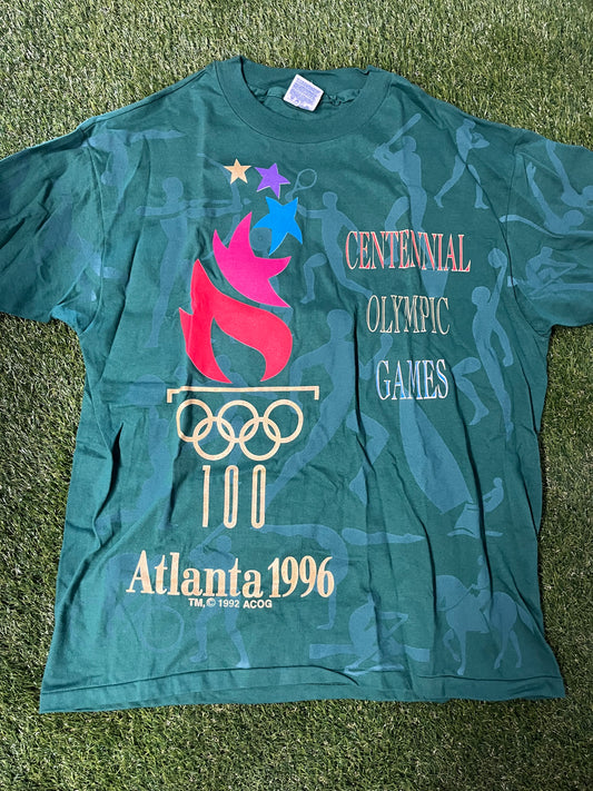 1996 Atlanta Centennial Olympics Games AOP Tee