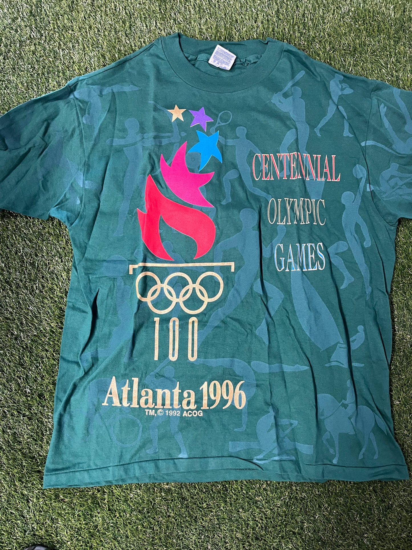 1996 Atlanta Centennial Olympics Games AOP Tee