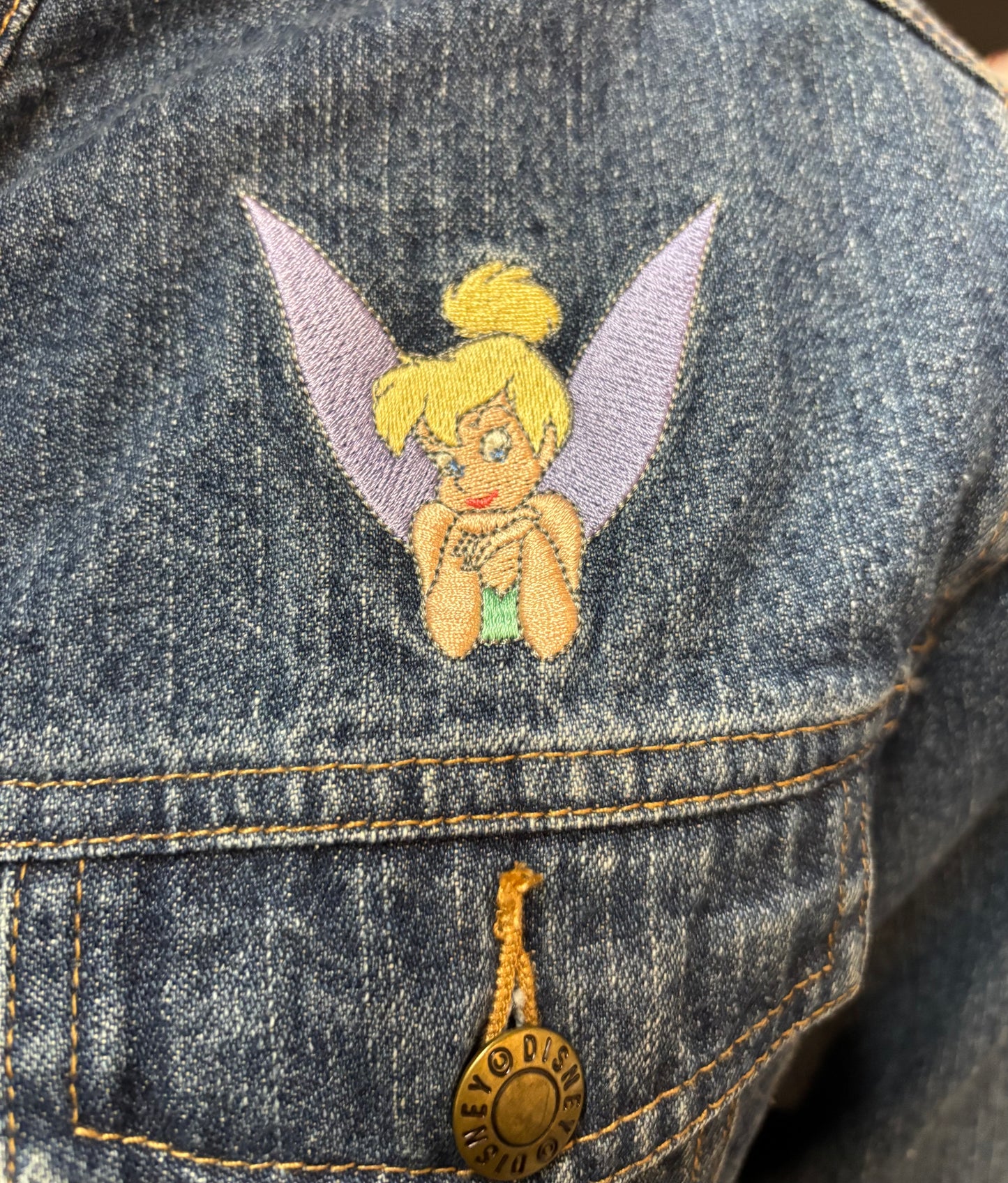 WMNS: Vintage Standing Tinkerbell Denim Jacket