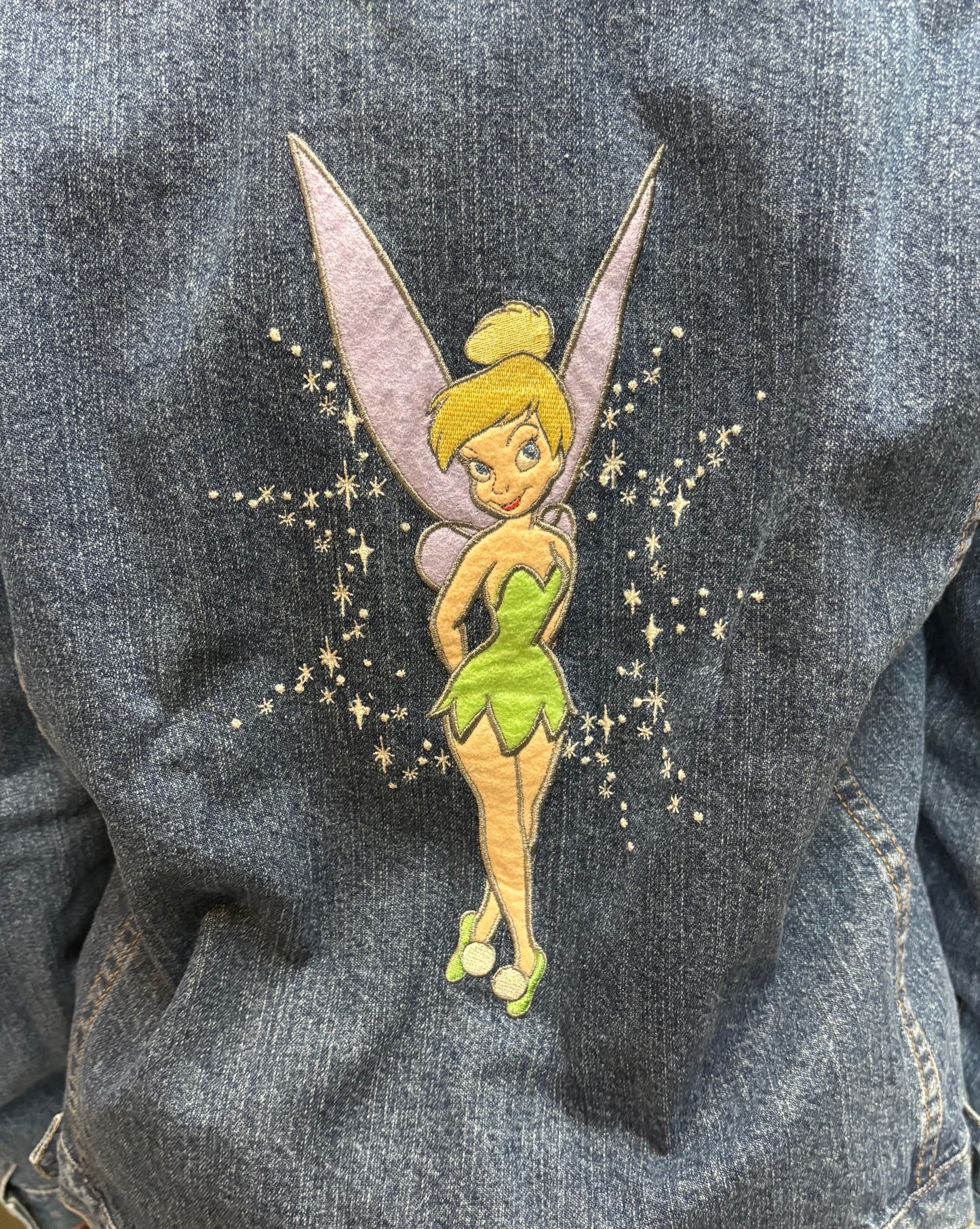 WMNS: Vintage Standing Tinkerbell Denim Jacket