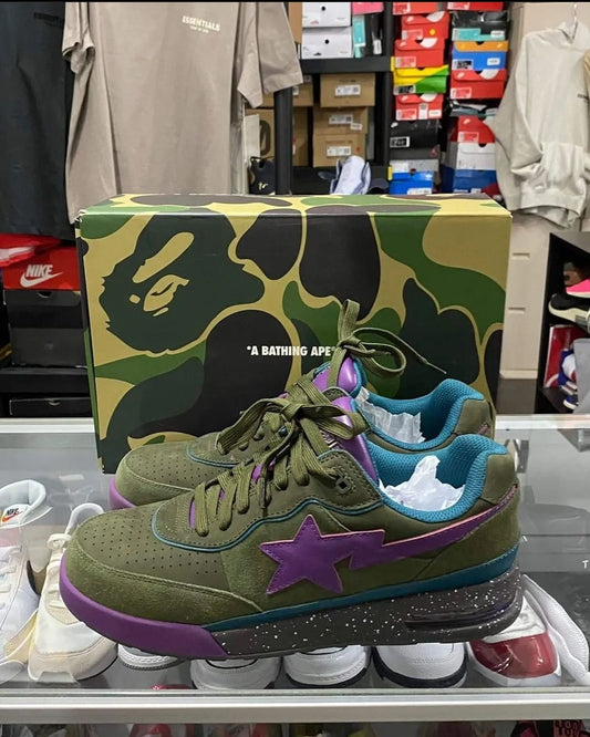 BAPE (A Bathing Ape) Roadsta - Skunk/ Olive and Purple